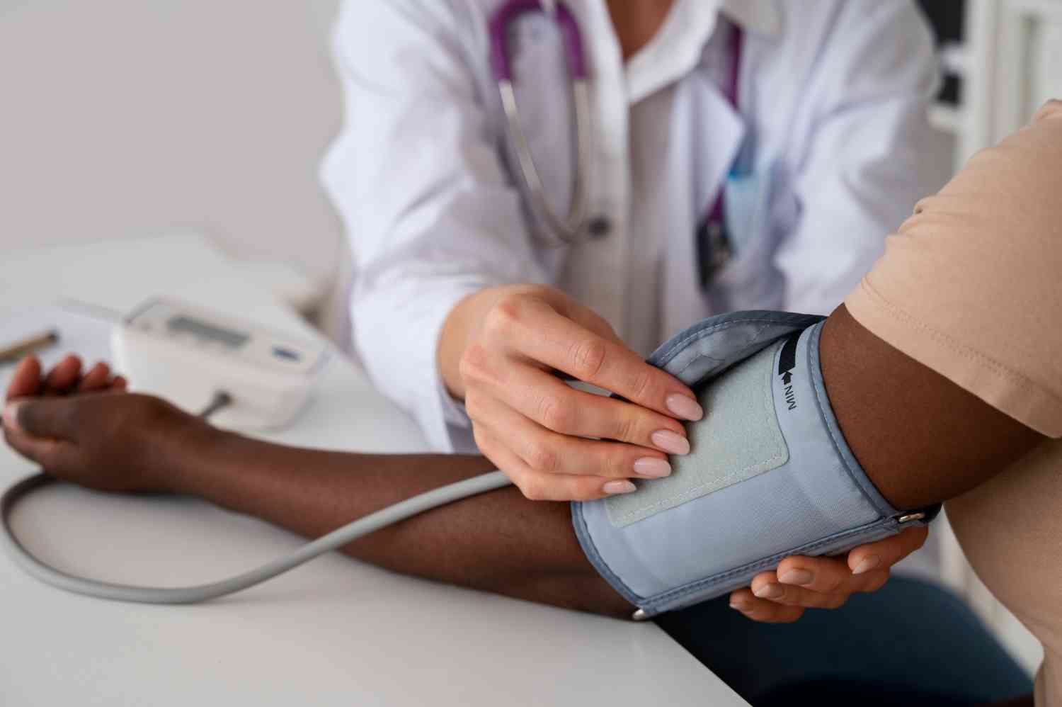 doctor performing health checkup to patient