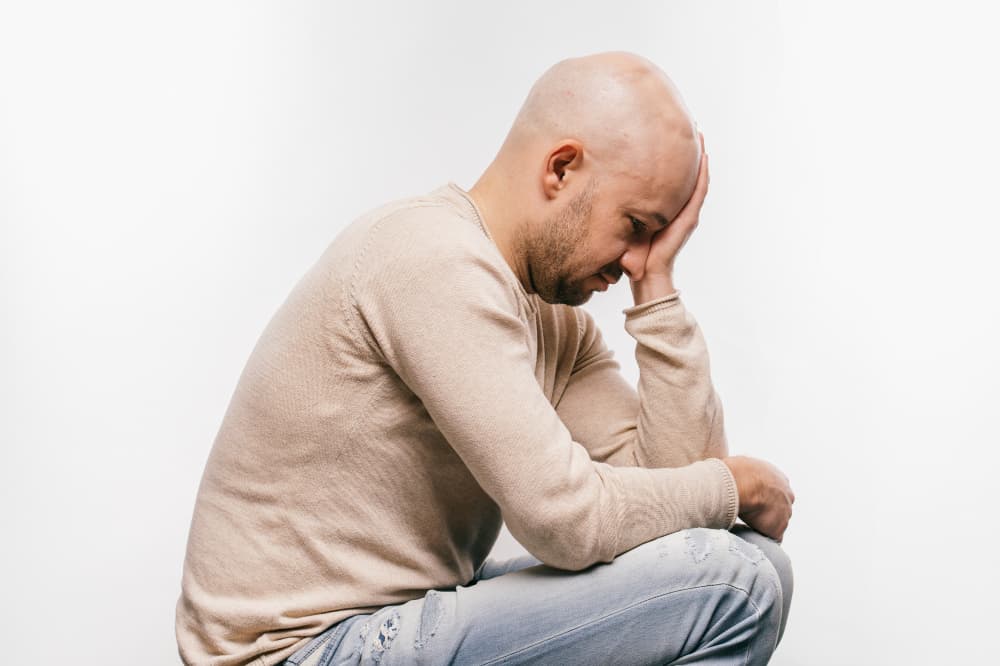 picture of a man battling mental health