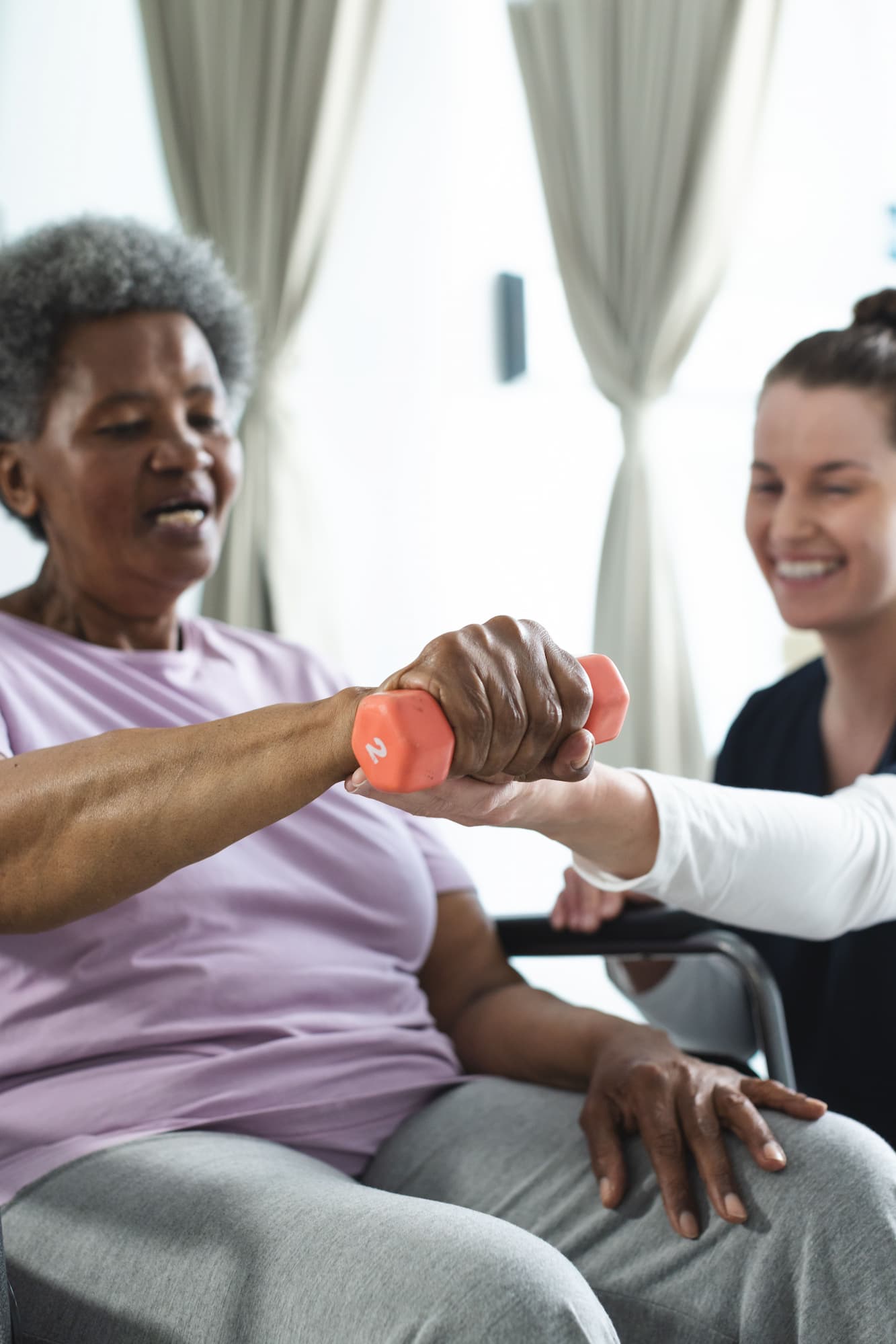 senior patient being helped cardio