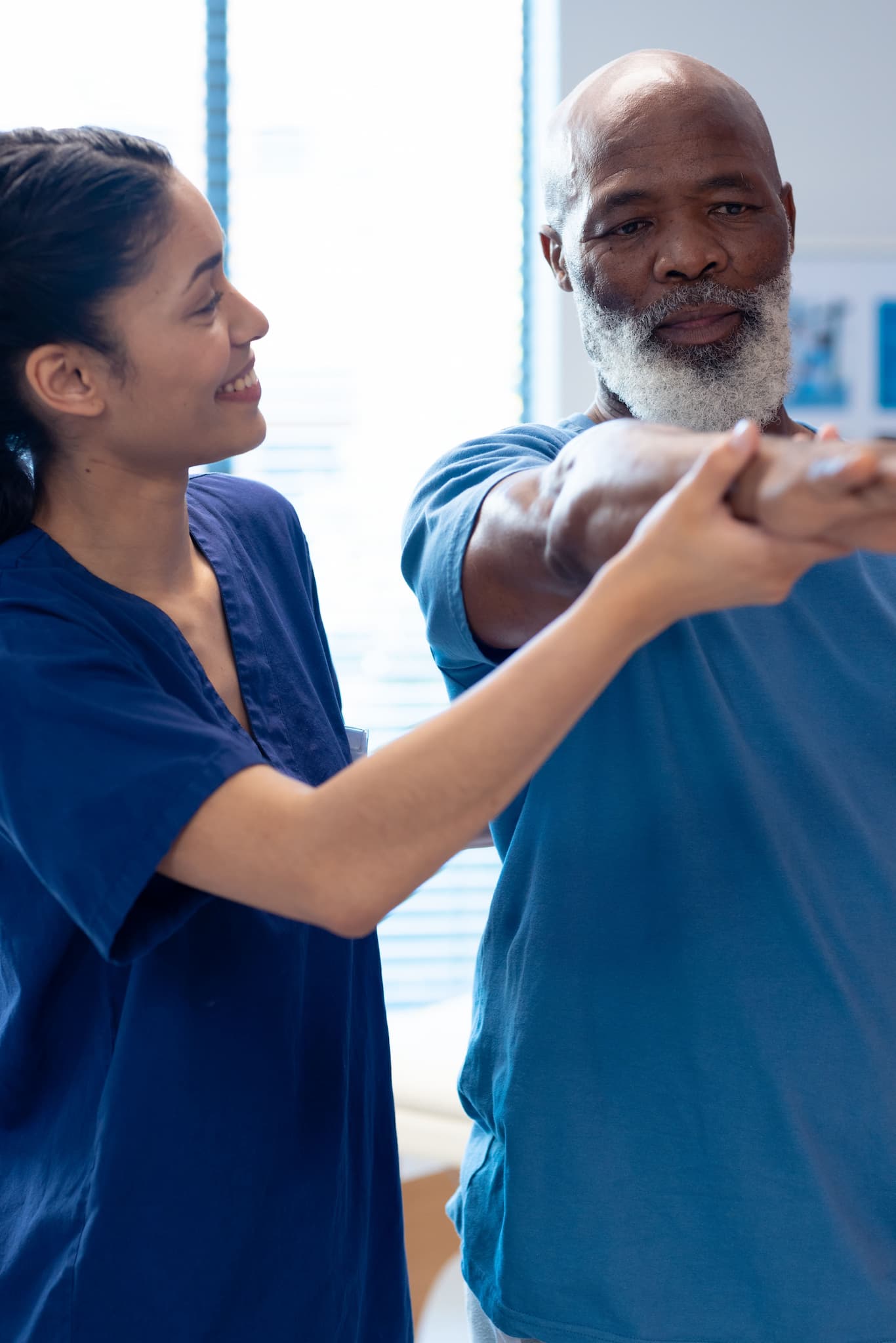 Indian trainer training a patient